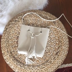 Faux Leather Crossbody w/ Tassles